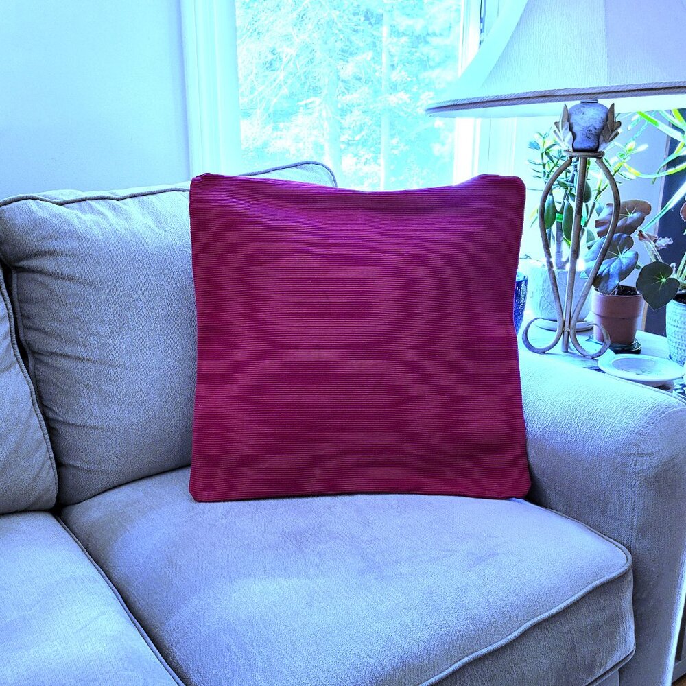 Crate & Barrel Magenta Textured Pillow Cover, 20 x 20